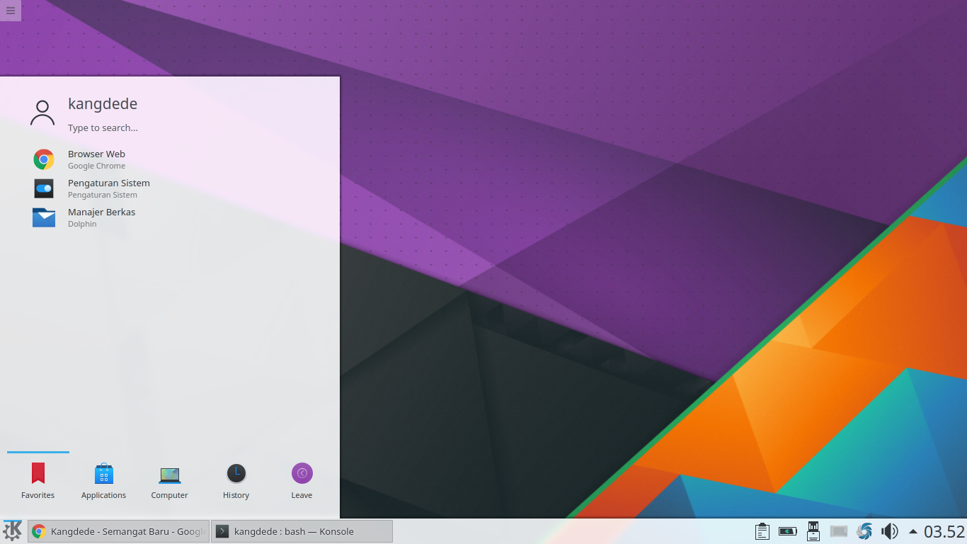 Install KDE Plasma 5 di BlankOn 10 Tambora