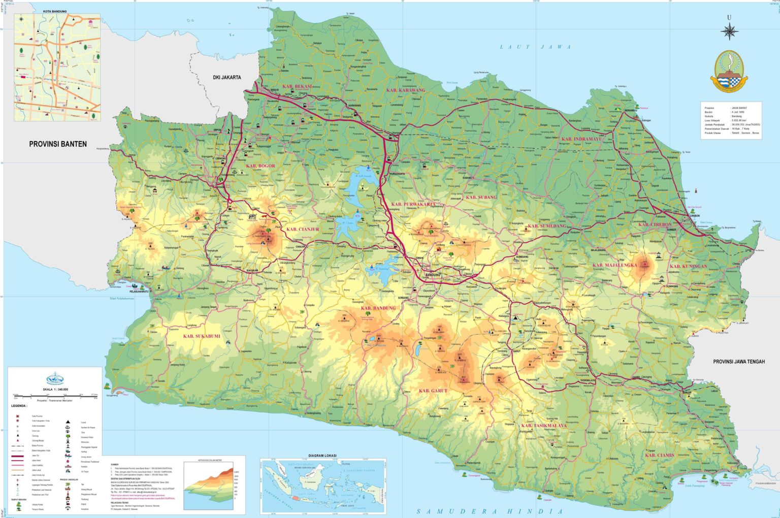 Peta Jawa  Barat  Lengkap Dengan Batas Administrasi KangDede